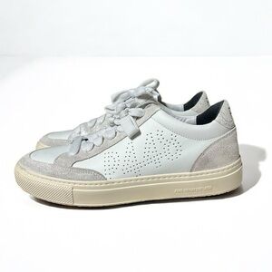 🌻NEW NWOT P448 Soho Low Top White/Silver Sneaker Women's Size 38